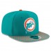 Men's Miami Dolphins New Era Aqua 2017 Sideline Historic 9FIFTY Snapback Hat 2748171